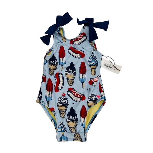 NWT Pink Chicken 6/12M Shelly Suit in Summer Treats - Picture 1 of 4